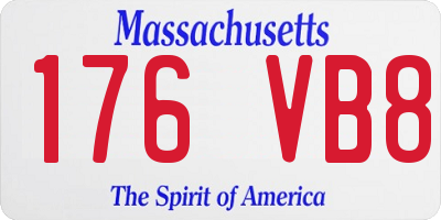 MA license plate 176VB8