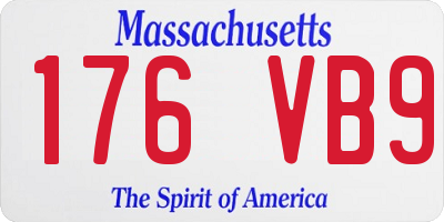MA license plate 176VB9