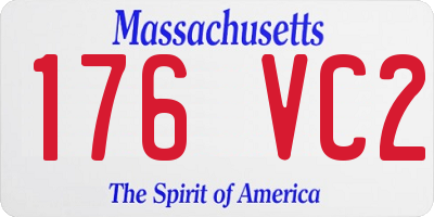 MA license plate 176VC2