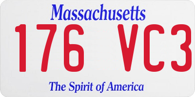 MA license plate 176VC3
