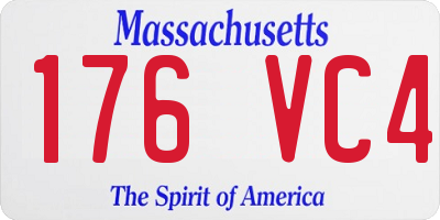 MA license plate 176VC4