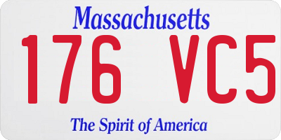 MA license plate 176VC5