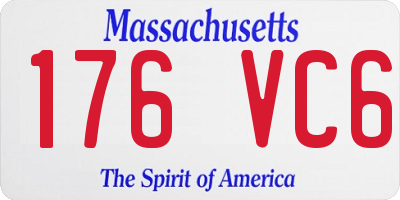MA license plate 176VC6