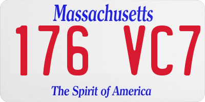 MA license plate 176VC7