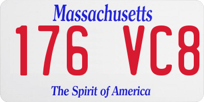 MA license plate 176VC8
