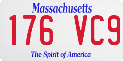 MA license plate 176VC9