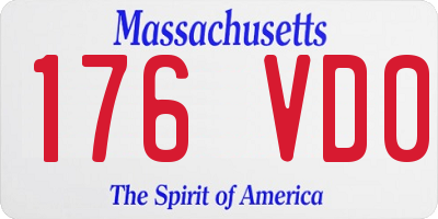 MA license plate 176VD0