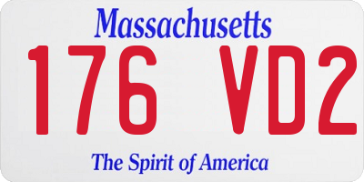 MA license plate 176VD2