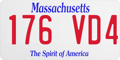 MA license plate 176VD4
