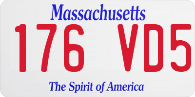 MA license plate 176VD5