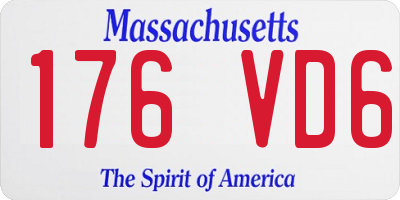 MA license plate 176VD6