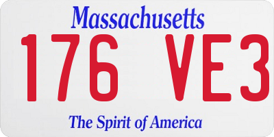 MA license plate 176VE3