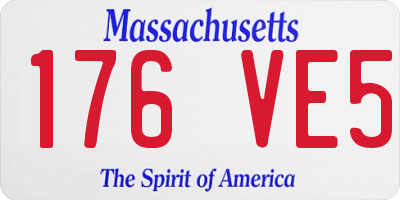 MA license plate 176VE5