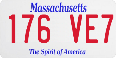 MA license plate 176VE7