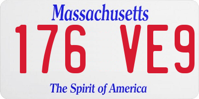 MA license plate 176VE9