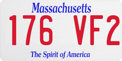 MA license plate 176VF2