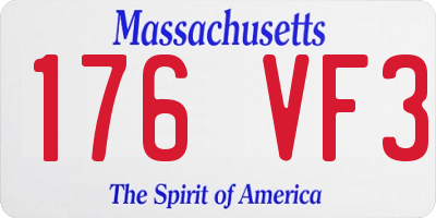 MA license plate 176VF3