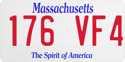 MA license plate 176VF4