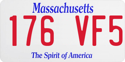 MA license plate 176VF5
