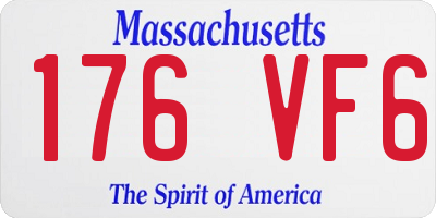 MA license plate 176VF6