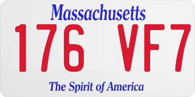 MA license plate 176VF7