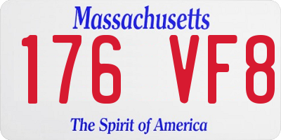 MA license plate 176VF8