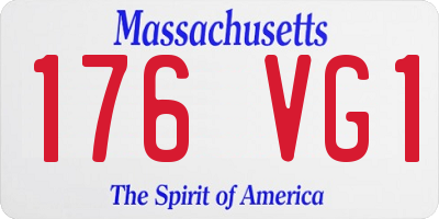 MA license plate 176VG1