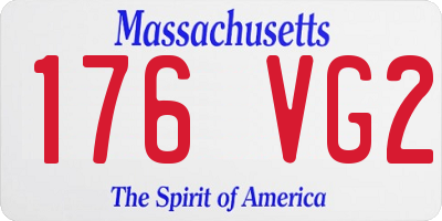 MA license plate 176VG2