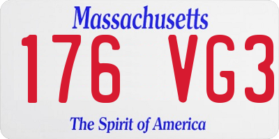 MA license plate 176VG3