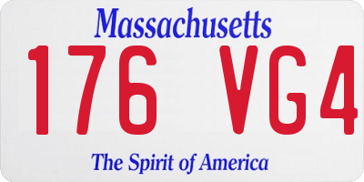 MA license plate 176VG4