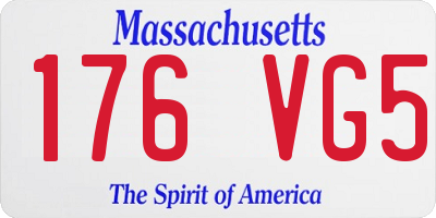 MA license plate 176VG5