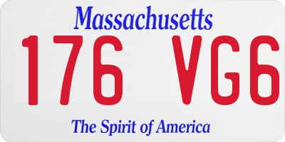 MA license plate 176VG6