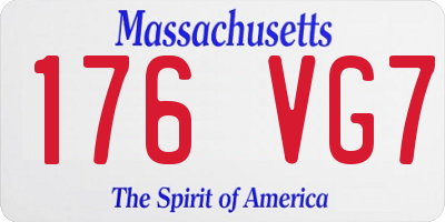 MA license plate 176VG7