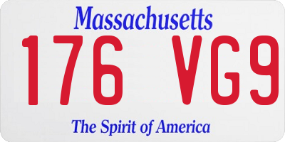 MA license plate 176VG9