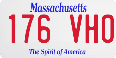 MA license plate 176VH0