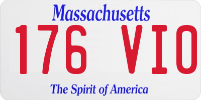 MA license plate 176VI0