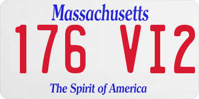 MA license plate 176VI2