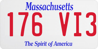 MA license plate 176VI3