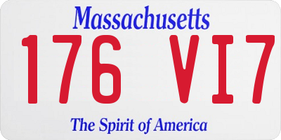 MA license plate 176VI7