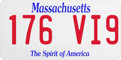 MA license plate 176VI9