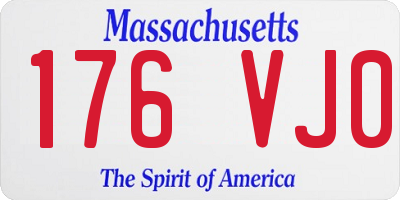MA license plate 176VJ0