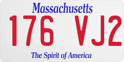 MA license plate 176VJ2