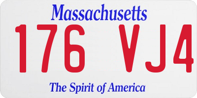 MA license plate 176VJ4
