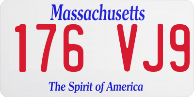 MA license plate 176VJ9