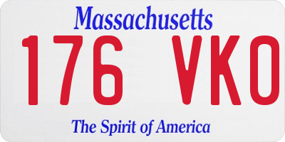 MA license plate 176VK0