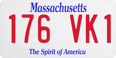 MA license plate 176VK1