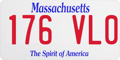 MA license plate 176VL0