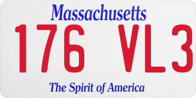 MA license plate 176VL3