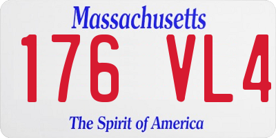 MA license plate 176VL4