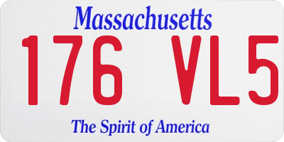 MA license plate 176VL5